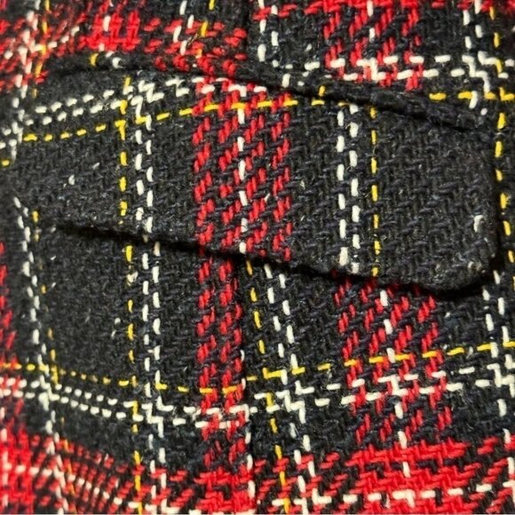 Talbots Aberdeen Blazer Jacket Wool Blend Red/Black Plaid Tailored Womens Sz 16 - Picture 6 of 12